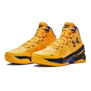 Under Armour Curry 2 Double Bang Yellow Basketball Shoes 3026281-700 Men Sz 11.5